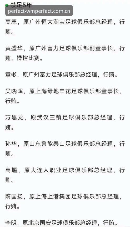 终身禁足vs五年禁赛：中国足协第三批名单深度解读与完整对比
